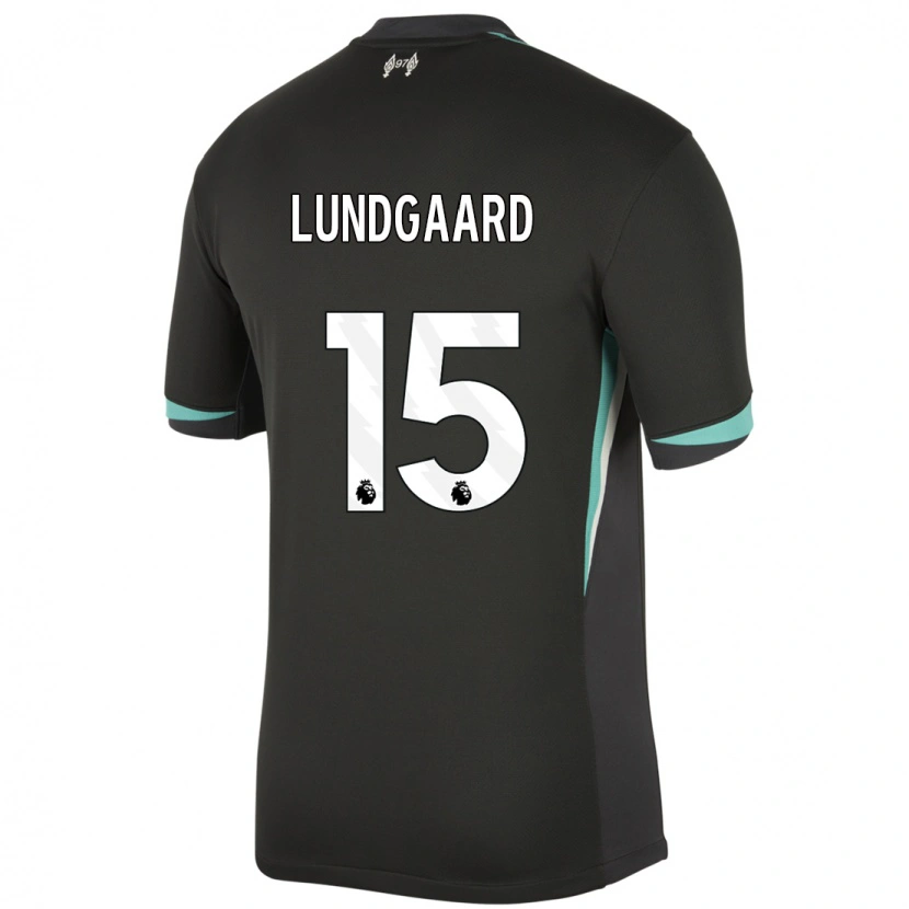 Danxen Hombre Camiseta Sofie Lundgaard #15 Negro Antracita Blanco 2ª Equipación 2024/25 La Camisa México