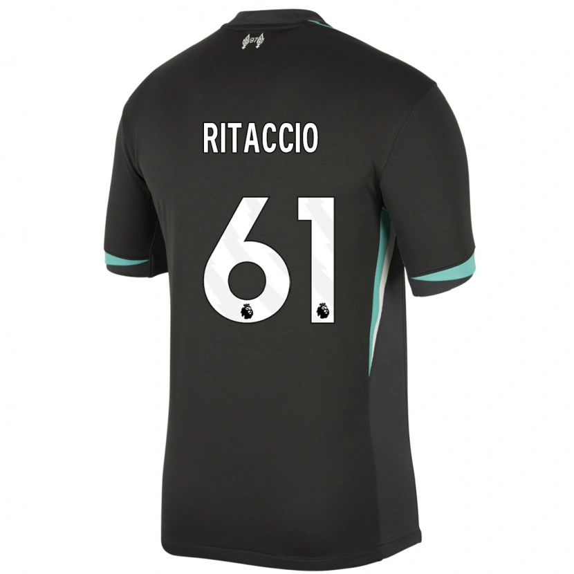 Danxen Hombre Camiseta Matteo Ritaccio #61 Negro Antracita Blanco 2ª Equipación 2024/25 La Camisa México
