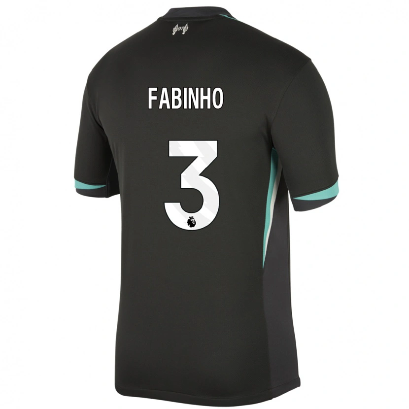 Danxen Hombre Camiseta Fabinho #3 Negro Antracita Blanco 2ª Equipación 2024/25 La Camisa México