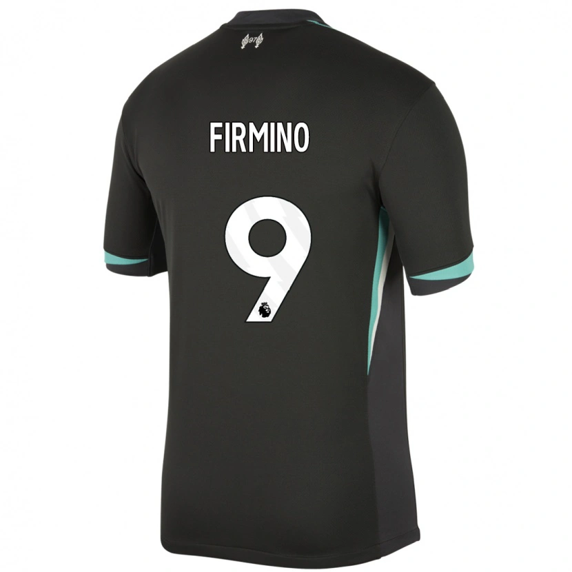 Danxen Hombre Camiseta Roberto Firmino #9 Negro Antracita Blanco 2ª Equipación 2024/25 La Camisa México