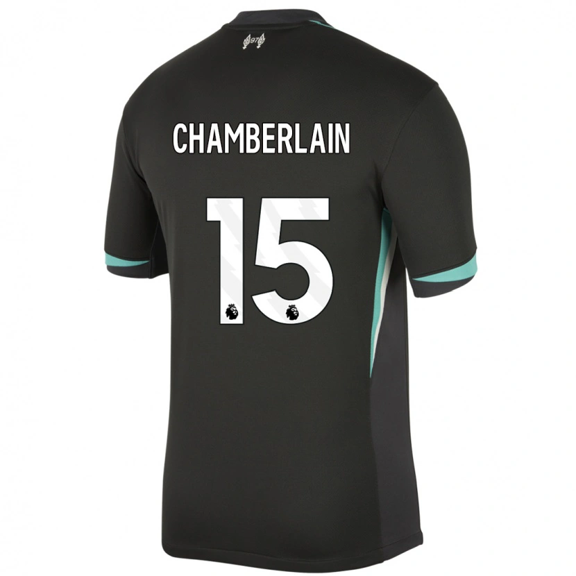 Danxen Hombre Camiseta Alex Oxlade Chamberlain #15 Negro Antracita Blanco 2ª Equipación 2024/25 La Camisa México