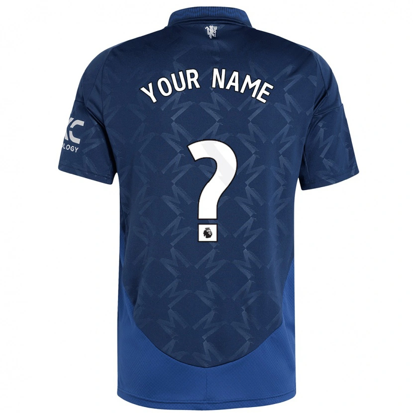 Danxen Hombre Camiseta Su Nombre #0 Índigo 2ª Equipación 2024/25 La Camisa México