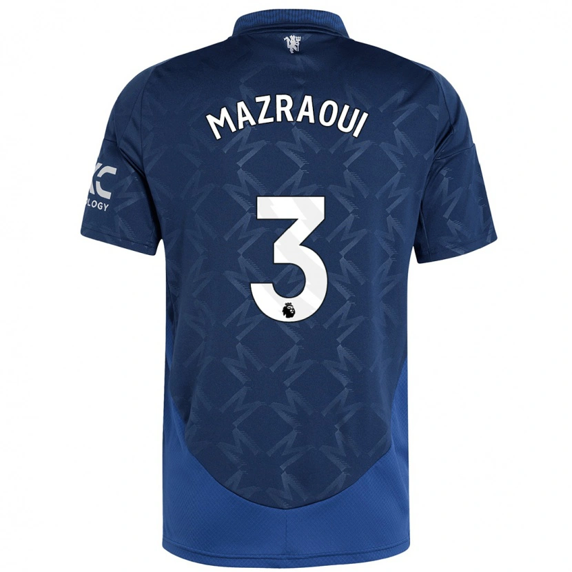 Danxen Hombre Camiseta Noussair Mazraoui #3 Índigo 2ª Equipación 2024/25 La Camisa México