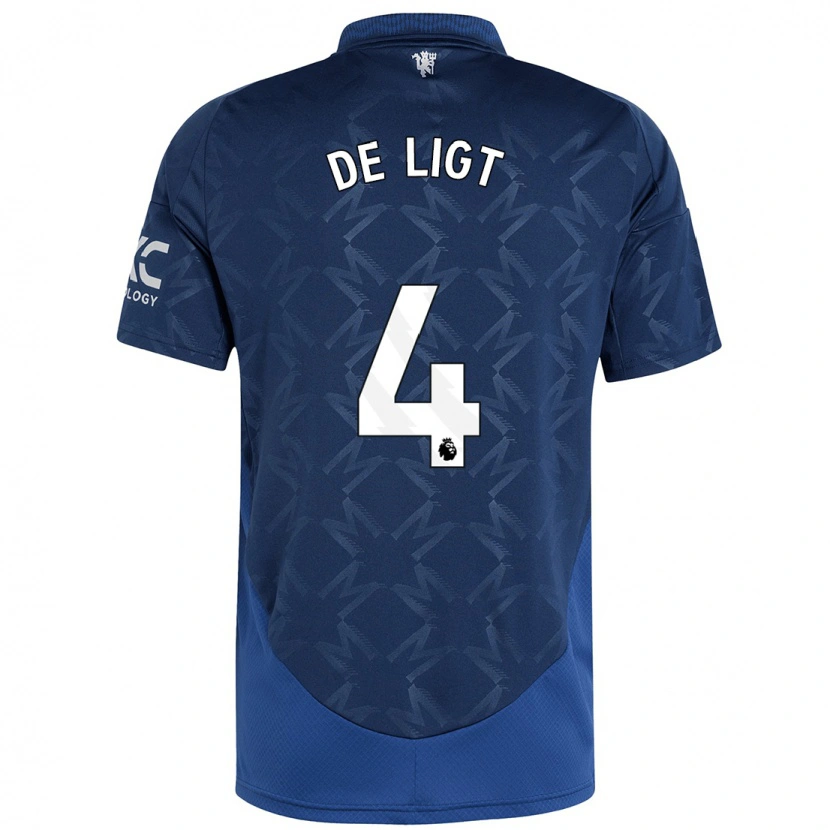 Danxen Hombre Camiseta Matthijs De Ligt #4 Índigo 2ª Equipación 2024/25 La Camisa México