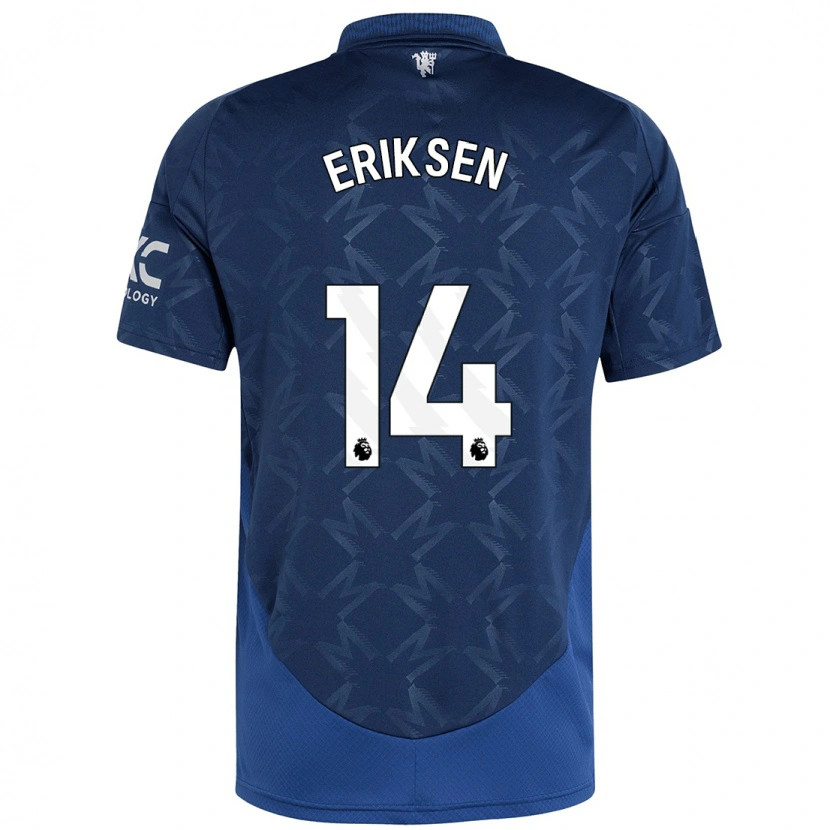 Danxen Hombre Camiseta Christian Eriksen #14 Índigo 2ª Equipación 2024/25 La Camisa México