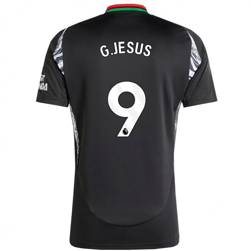Danxen Hombre Camiseta Gabriel Jesus #9 Negro 2ª Equipación 2024/25 La Camisa México