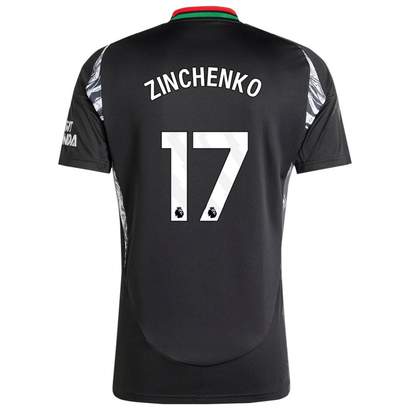 Danxen Hombre Camiseta Oleksandr Zinchenko #17 Negro 2ª Equipación 2024/25 La Camisa México