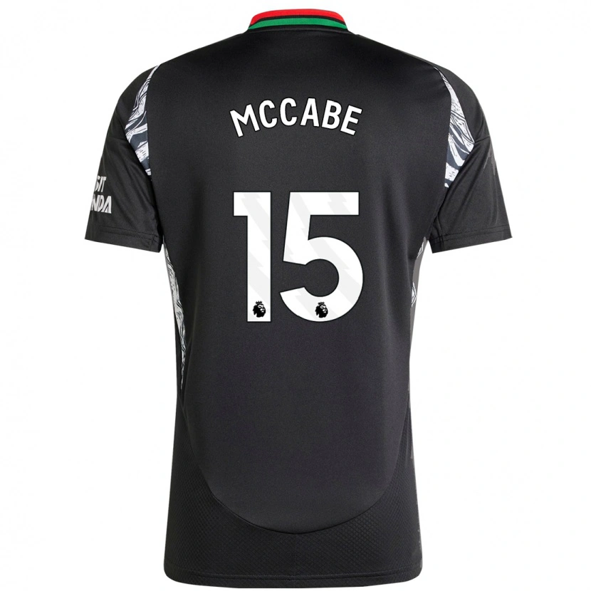 Danxen Hombre Camiseta Katie Mccabe #15 Negro 2ª Equipación 2024/25 La Camisa México