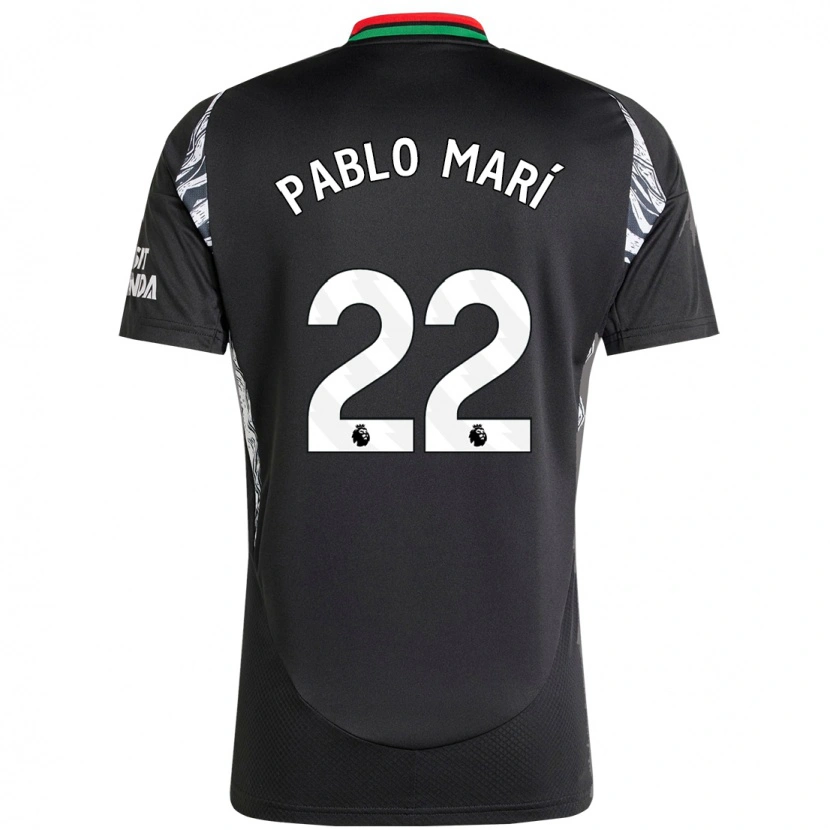 Danxen Hombre Camiseta Pablo Mari #22 Negro 2ª Equipación 2024/25 La Camisa México