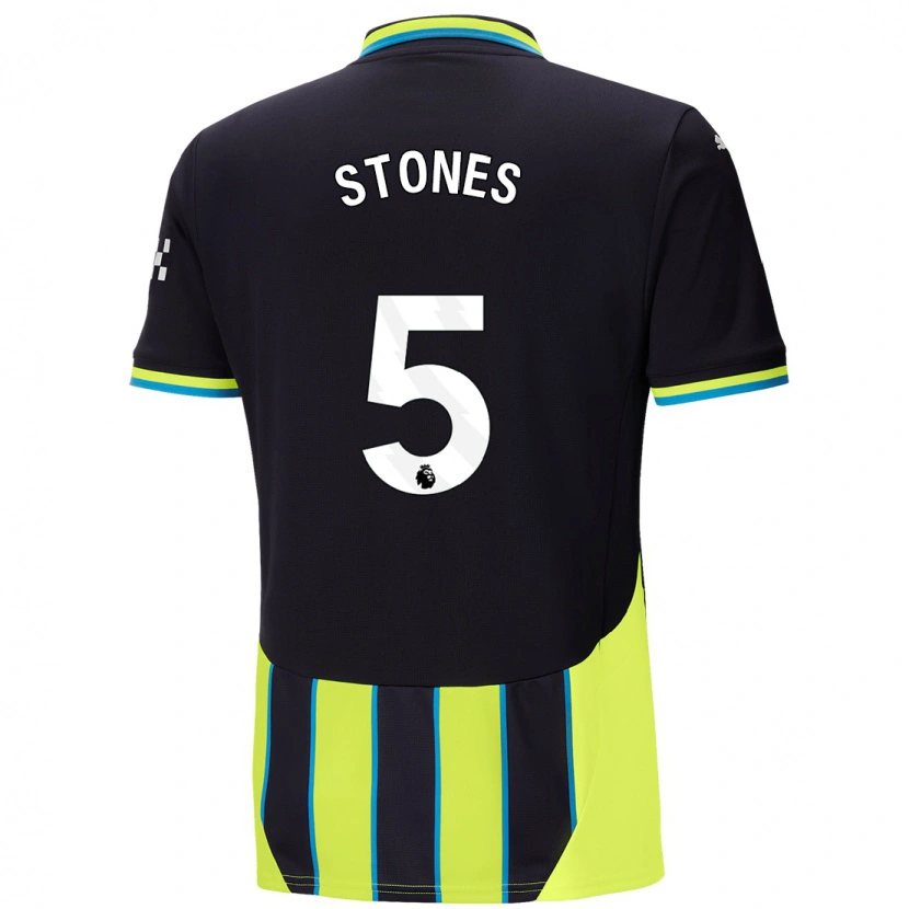 Danxen Hombre Camiseta John Stones #5 Azul Amarillo 2ª Equipación 2024/25 La Camisa México