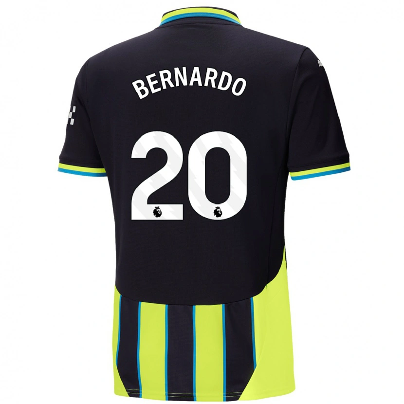 Danxen Hombre Camiseta Bernardo Silva #20 Azul Amarillo 2ª Equipación 2024/25 La Camisa México