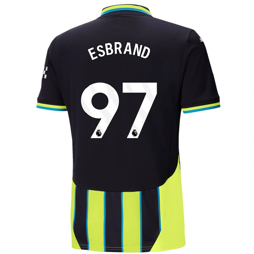 Danxen Hombre Camiseta Josh Wilson-Esbrand #97 Azul Amarillo 2ª Equipación 2024/25 La Camisa México