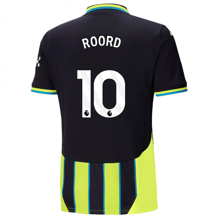 Danxen Hombre Camiseta Jill Roord #10 Azul Amarillo 2ª Equipación 2024/25 La Camisa México