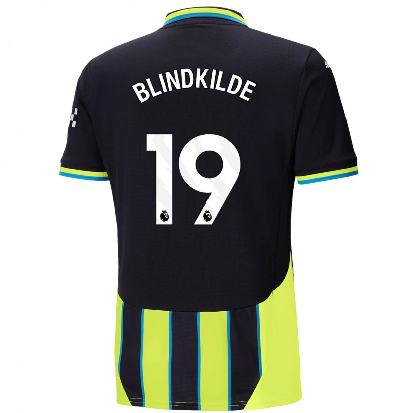 Danxen Hombre Camiseta Laura Blindkilde Brown #19 Azul Amarillo 2ª Equipación 2024/25 La Camisa México