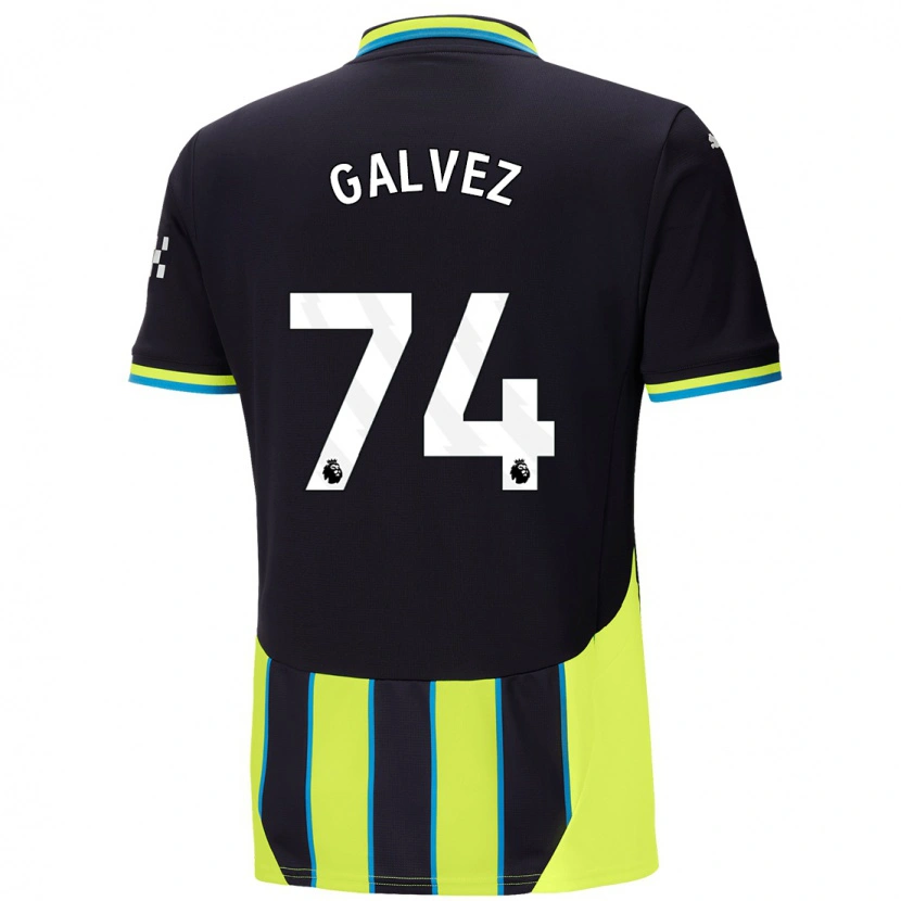 Danxen Hombre Camiseta Tomas Galvez #74 Azul Amarillo 2ª Equipación 2024/25 La Camisa México