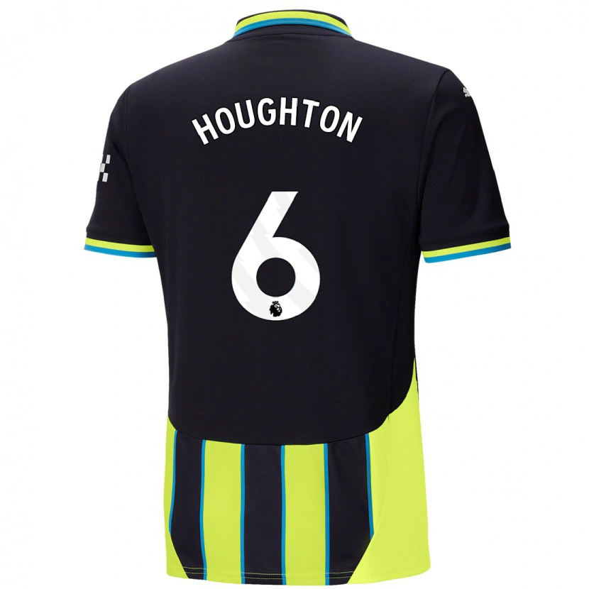 Danxen Hombre Camiseta Steph Houghton #6 Azul Amarillo 2ª Equipación 2024/25 La Camisa México