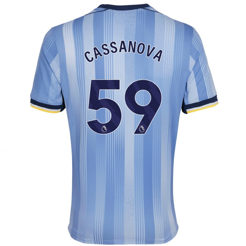 Danxen Hombre Camiseta Dante Cassanova #59 Azul Claro 2ª Equipación 2024/25 La Camisa México