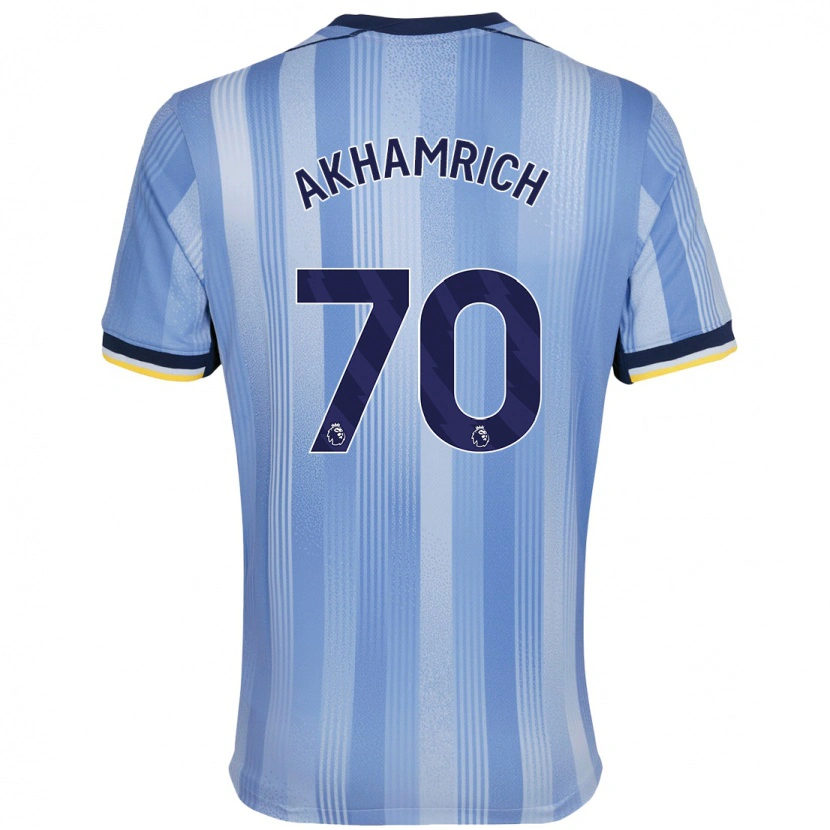 Danxen Hombre Camiseta Yusuf Akhamrich #70 Azul Claro 2ª Equipación 2024/25 La Camisa México
