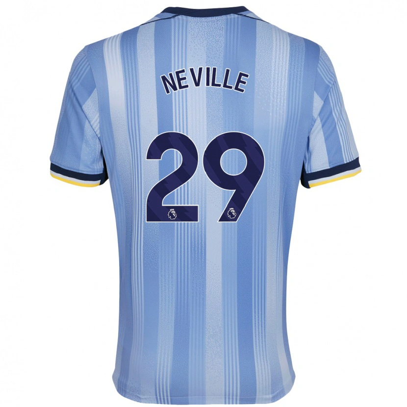 Danxen Hombre Camiseta Ashleigh Neville #29 Azul Claro 2ª Equipación 2024/25 La Camisa México