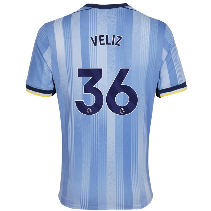 Danxen Hombre Camiseta Alejo Véliz #36 Azul Claro 2ª Equipación 2024/25 La Camisa México
