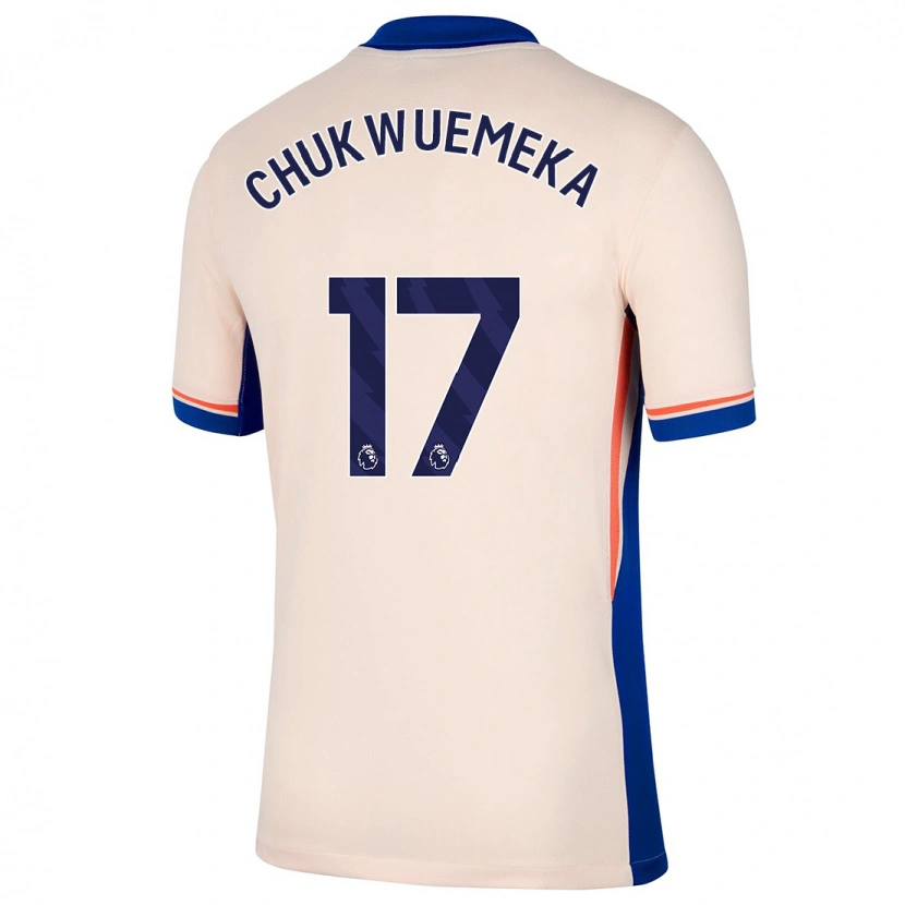 Danxen Hombre Camiseta Carney Chukwuemeka #17 Beige Claro 2ª Equipación 2024/25 La Camisa México