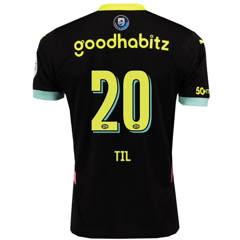 Danxen Hombre Camiseta Guus Til #20 Negro Amarillo 2ª Equipación 2024/25 La Camisa México