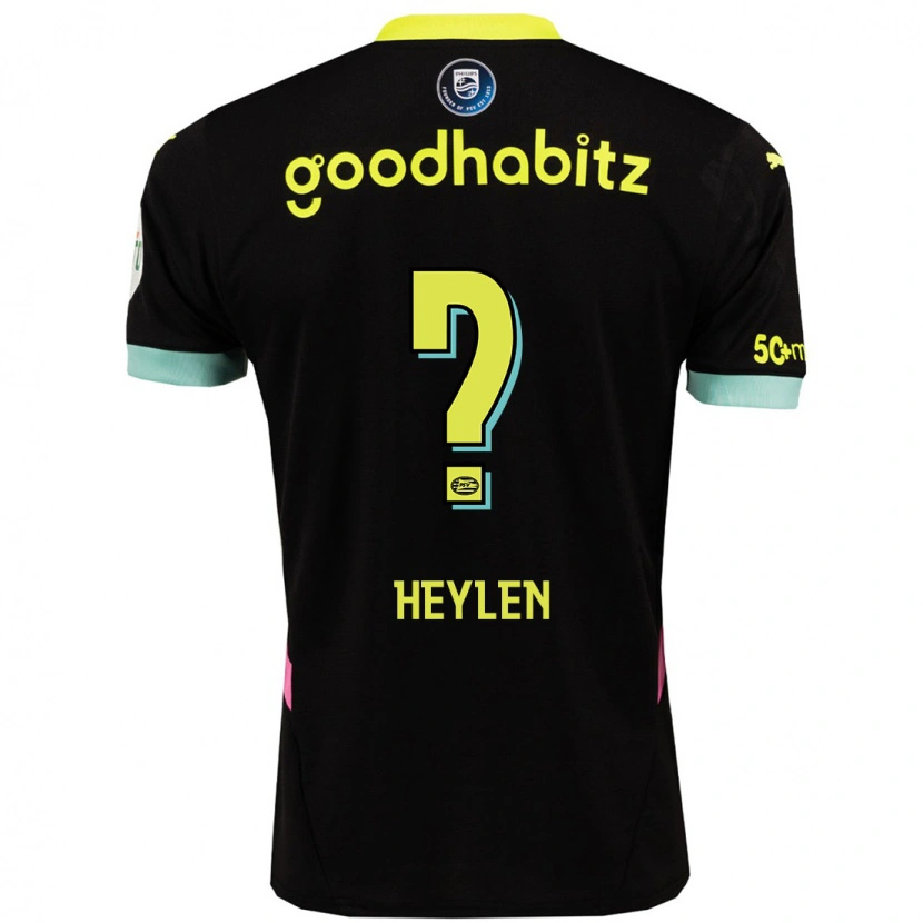 Danxen Hombre Camiseta Jens Heylen #0 Negro Amarillo 2ª Equipación 2024/25 La Camisa México
