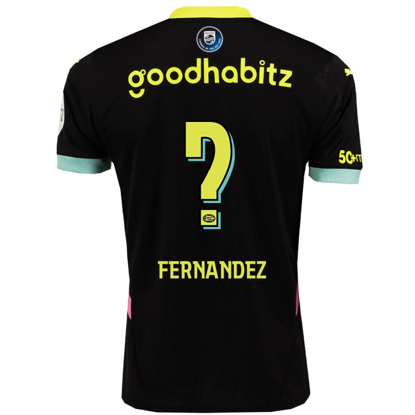 Danxen Hombre Camiseta Noah Fernandez #0 Negro Amarillo 2ª Equipación 2024/25 La Camisa México