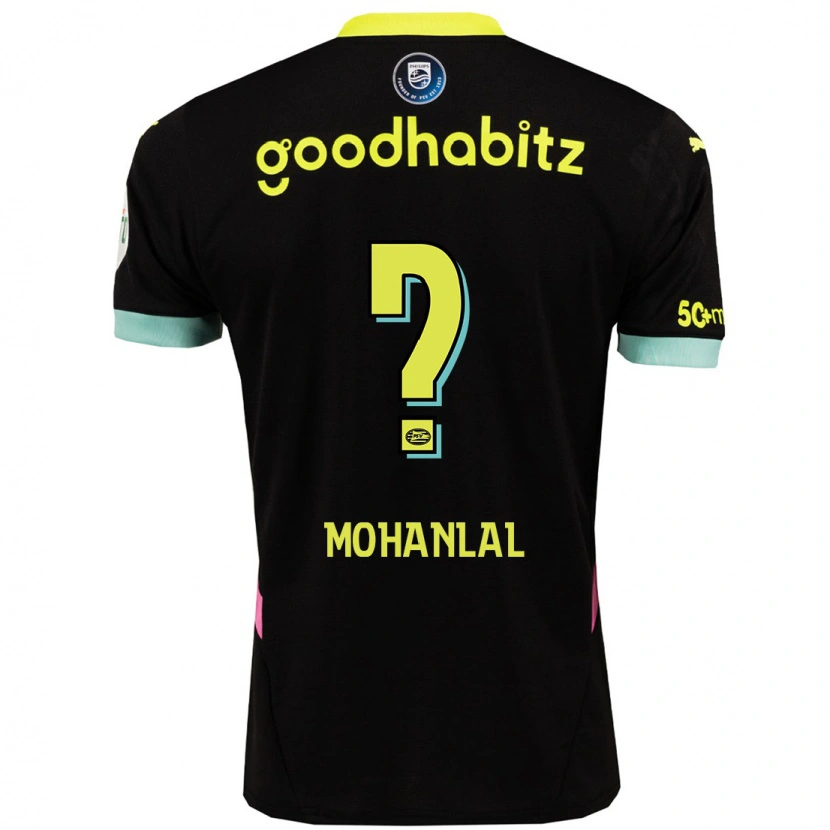 Danxen Hombre Camiseta Pawan Mohanlal #0 Negro Amarillo 2ª Equipación 2024/25 La Camisa México