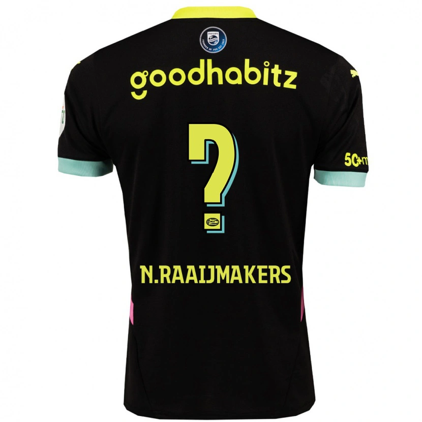 Danxen Hombre Camiseta Niels Raaijmakers #0 Negro Amarillo 2ª Equipación 2024/25 La Camisa México