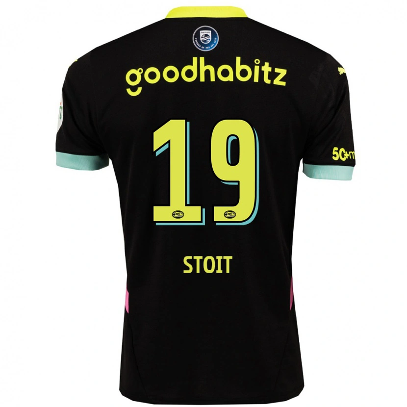 Danxen Hombre Camiseta Fleur Stoit #19 Negro Amarillo 2ª Equipación 2024/25 La Camisa México