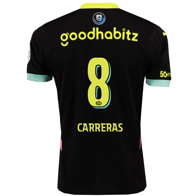 Danxen Hombre Camiseta Georgina Carreras #8 Negro Amarillo 2ª Equipación 2024/25 La Camisa México