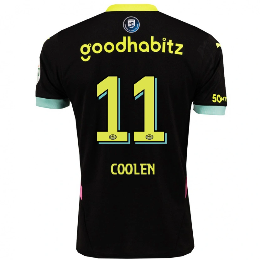 Danxen Hombre Camiseta Nadia Coolen #11 Negro Amarillo 2ª Equipación 2024/25 La Camisa México