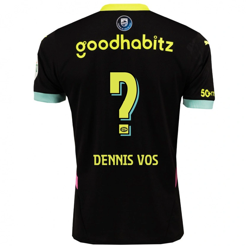Danxen Hombre Camiseta Dennis Vos #0 Negro Amarillo 2ª Equipación 2024/25 La Camisa México
