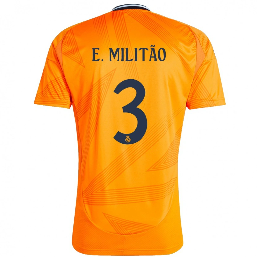Danxen Hombre Camiseta Éder Militão #3 Naranja 2ª Equipación 2024/25 La Camisa México
