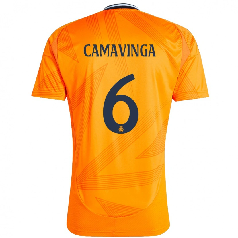 Danxen Hombre Camiseta Eduardo Camavinga #6 Naranja 2ª Equipación 2024/25 La Camisa México