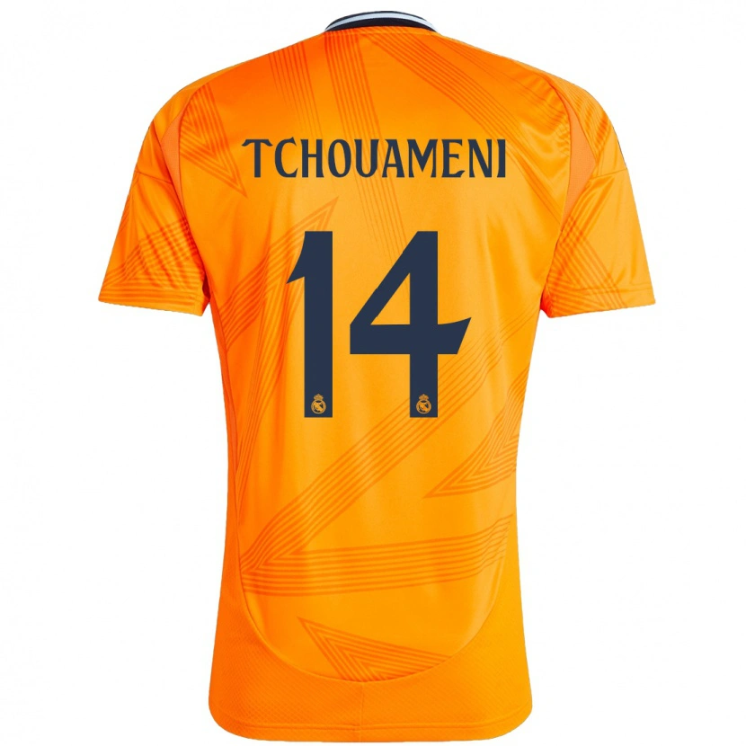 Danxen Hombre Camiseta Aurélien Tchouaméni #14 Naranja 2ª Equipación 2024/25 La Camisa México