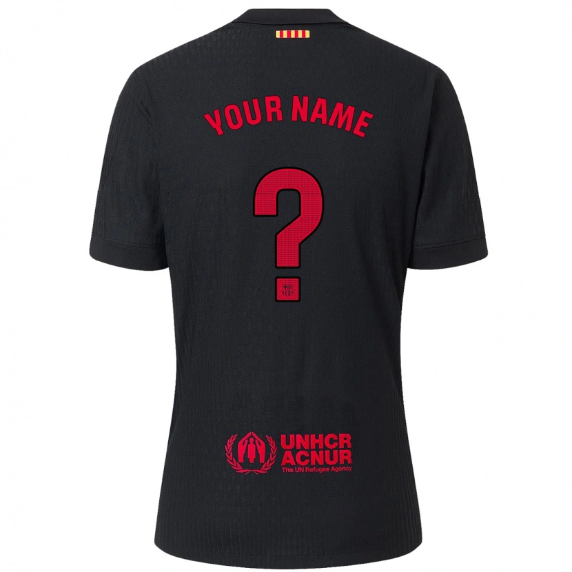 Danxen Hombre Camiseta Su Nombre #0 Negro Rojo 2ª Equipación 2024/25 La Camisa México