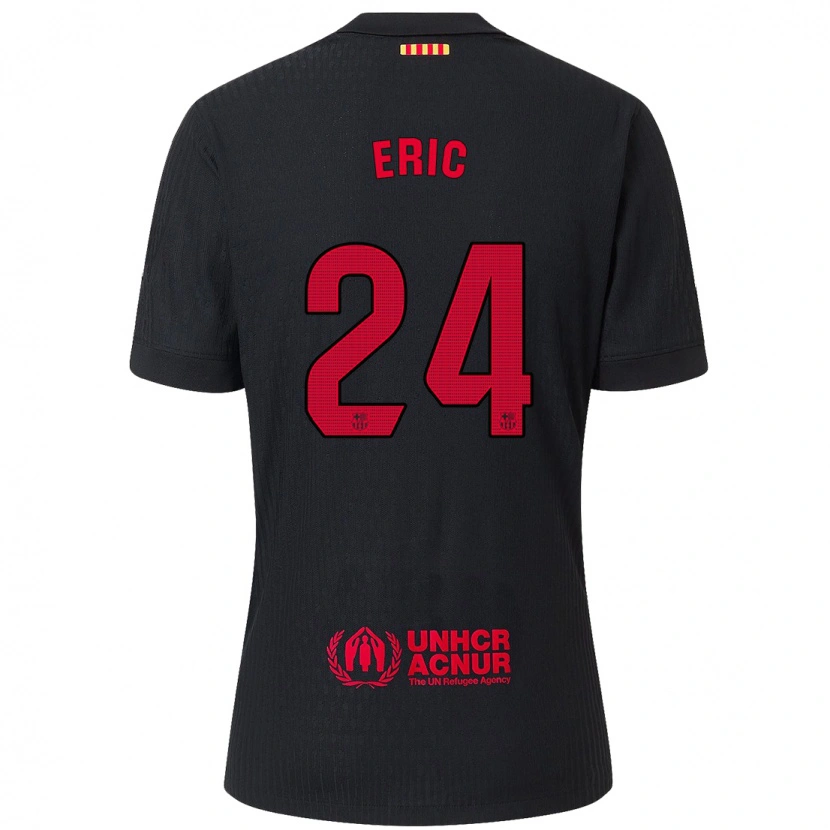 Danxen Hombre Camiseta Eric García #24 Negro Rojo 2ª Equipación 2024/25 La Camisa México
