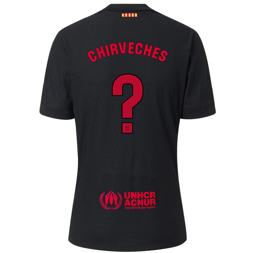 Danxen Hombre Camiseta Raúl Chirveches #0 Negro Rojo 2ª Equipación 2024/25 La Camisa México