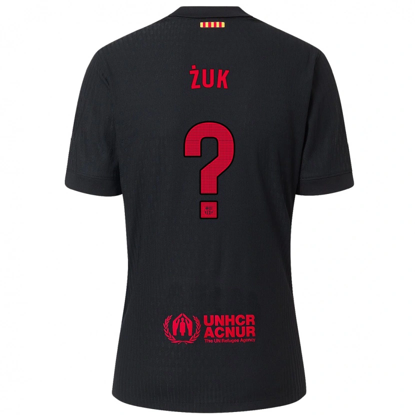 Danxen Hombre Camiseta Michał Żuk #0 Negro Rojo 2ª Equipación 2024/25 La Camisa México