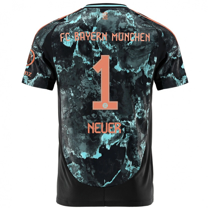Danxen Hombre Camiseta Manuel Neuer #1 Negro 2ª Equipación 2024/25 La Camisa México