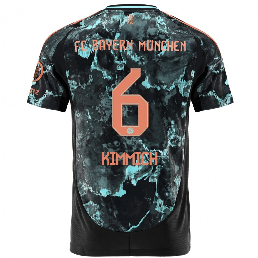 Danxen Hombre Camiseta Joshua Kimmich #6 Negro 2ª Equipación 2024/25 La Camisa México