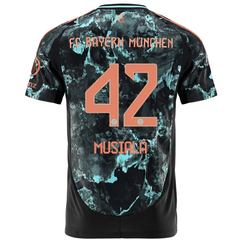 Danxen Hombre Camiseta Jamal Musiala #42 Negro 2ª Equipación 2024/25 La Camisa México