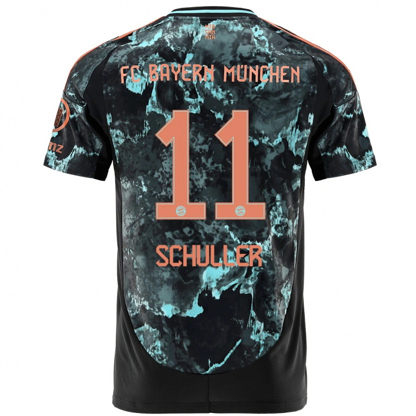 Danxen Hombre Camiseta Lea Schüller #11 Negro 2ª Equipación 2024/25 La Camisa México