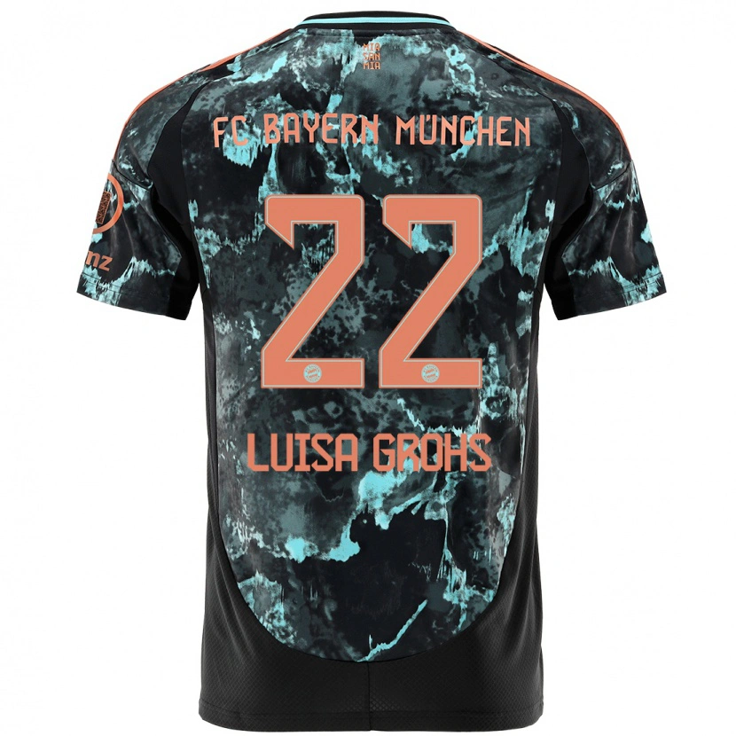Danxen Hombre Camiseta Maria Luisa Grohs #22 Negro 2ª Equipación 2024/25 La Camisa México