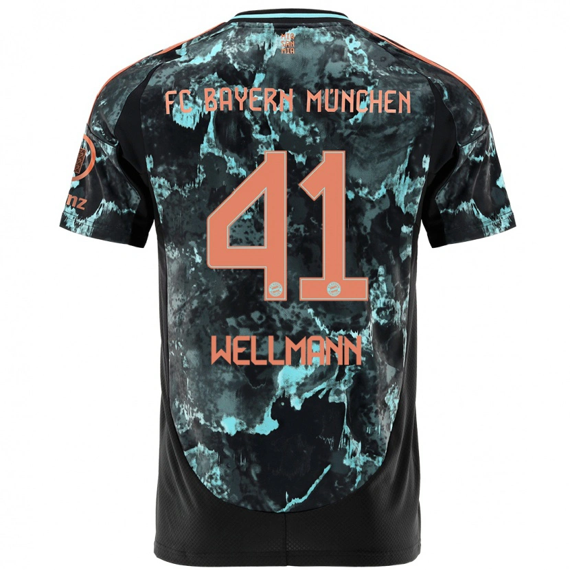 Danxen Hombre Camiseta Anna Wellmann #41 Negro 2ª Equipación 2024/25 La Camisa México
