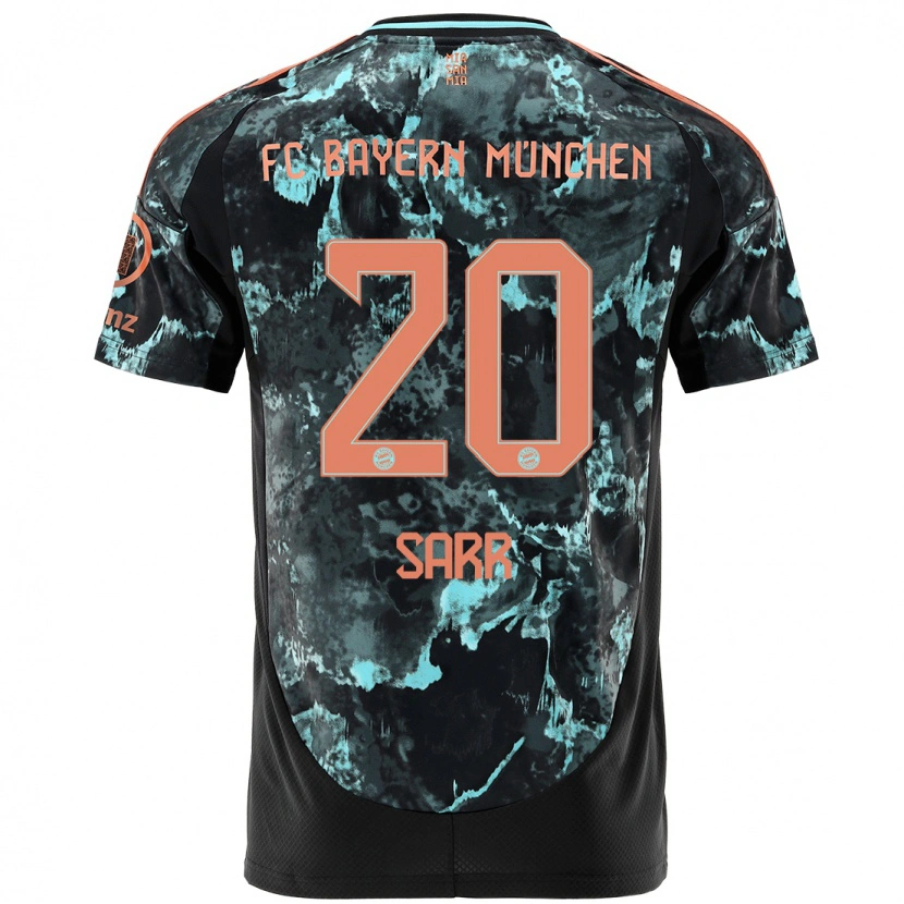 Danxen Hombre Camiseta Bouna Sarr #20 Negro 2ª Equipación 2024/25 La Camisa México