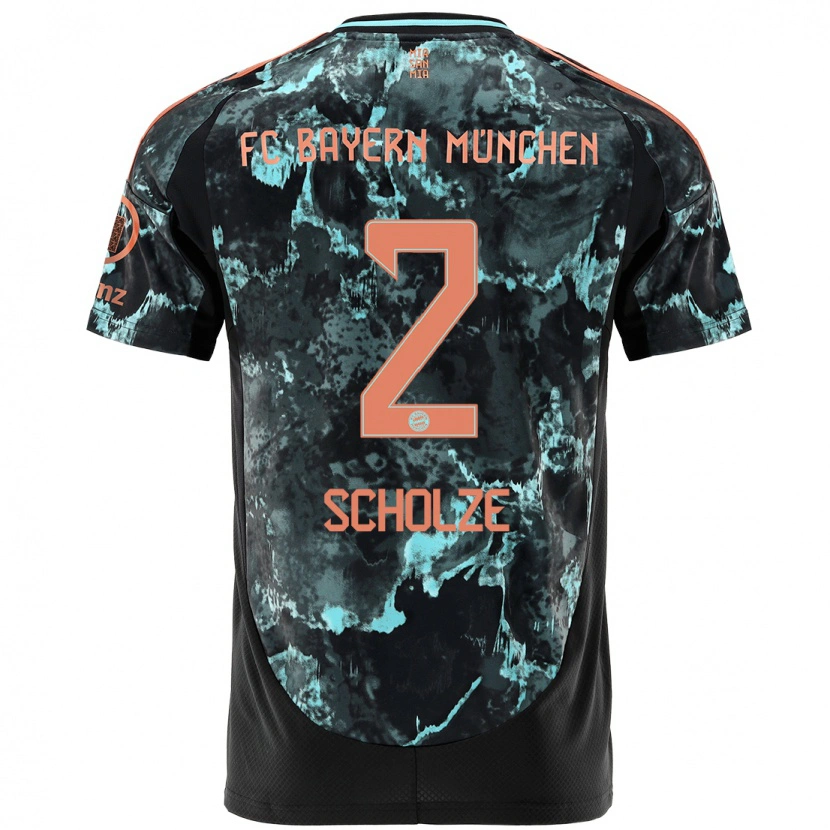 Danxen Hombre Camiseta Max Scholze #2 Negro 2ª Equipación 2024/25 La Camisa México
