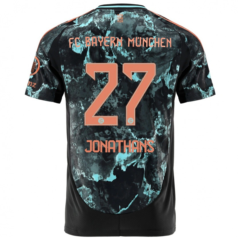 Danxen Hombre Camiseta David Jonathans #27 Negro 2ª Equipación 2024/25 La Camisa México